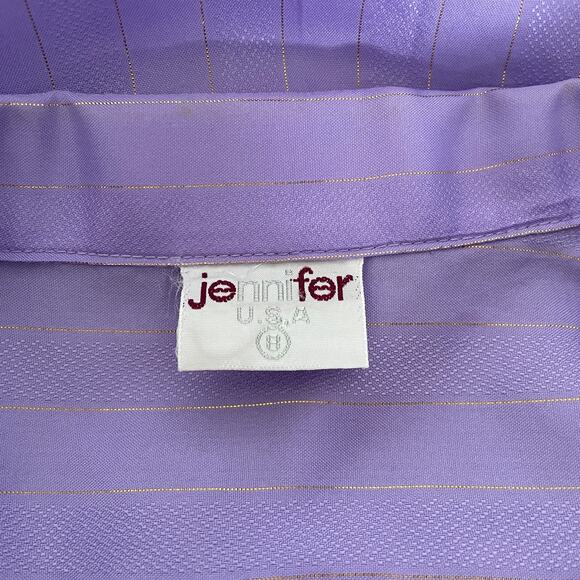 Vintage Blouse Top Size 8 Lavender Purple Long Sleeve Button Minimal Casual 90s - Picture 11 of 14